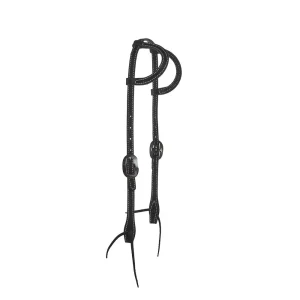 NRS Tack Black Stitched Double Ear Headstall