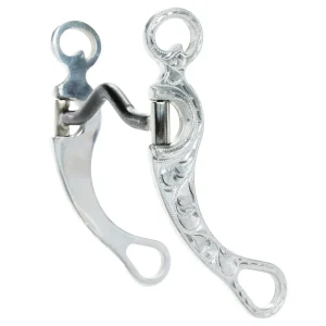NRS Tack Engraved Aluminum Low Solid Port Shank Bit