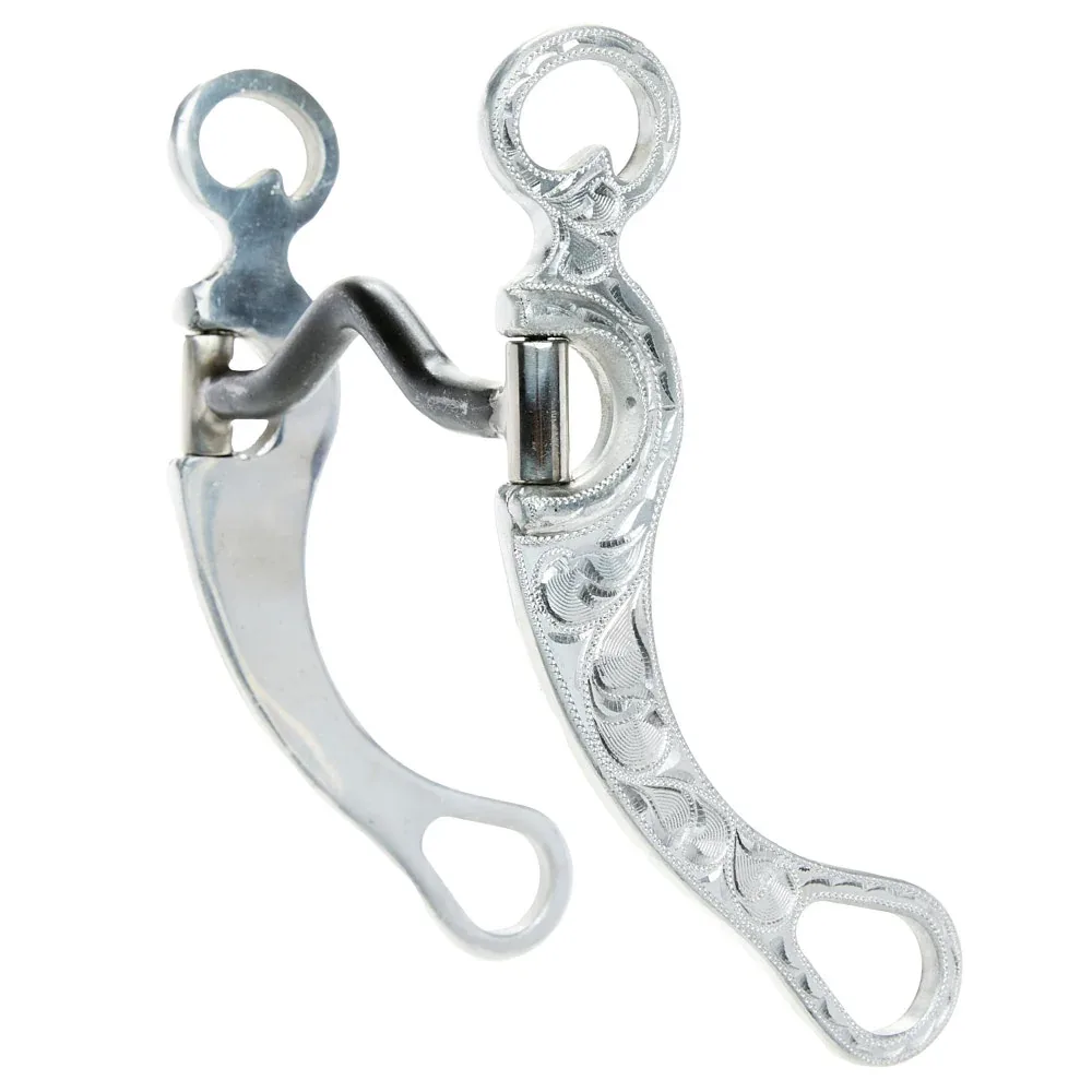 NRS Tack Engraved Aluminum Low Solid Port Shank Bit