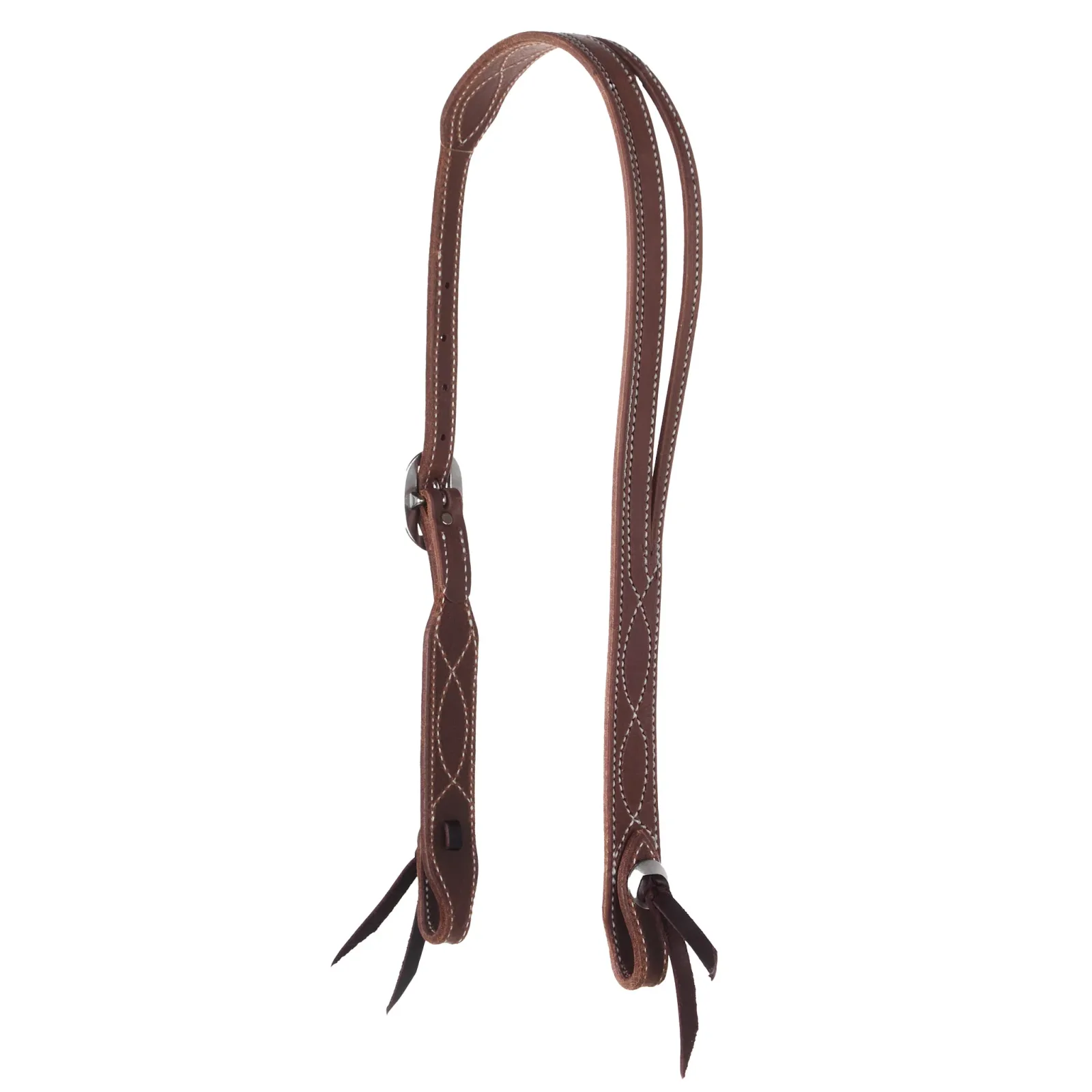 NRS Tack Figure 8 Stitch Oiled Harness Leather Split Ear Headstall