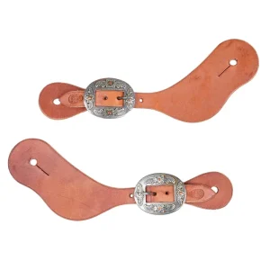NRS Tack Ladies Floral Cart Buckle Dove Wing Spur Straps