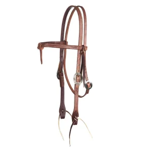 NRS Tack Premium Knotted Browband Headstall with Floral Buckles