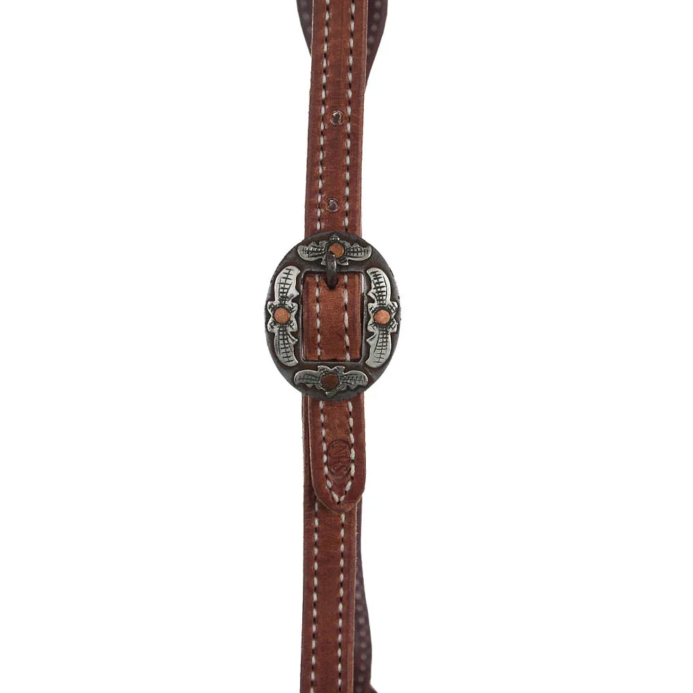 NRS Tack Premium Slot Ear Headstall with Floral Buckle - Image 2
