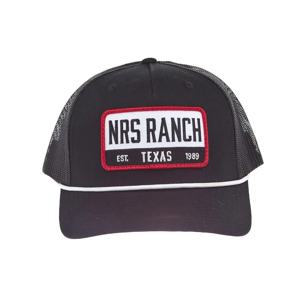 NRS Texas Embroidered Black with White Rope Cap