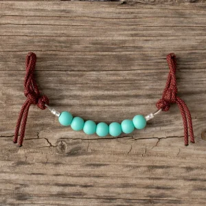 NRS Turquoise Red Diamond Silicone Beaded Curb Strap