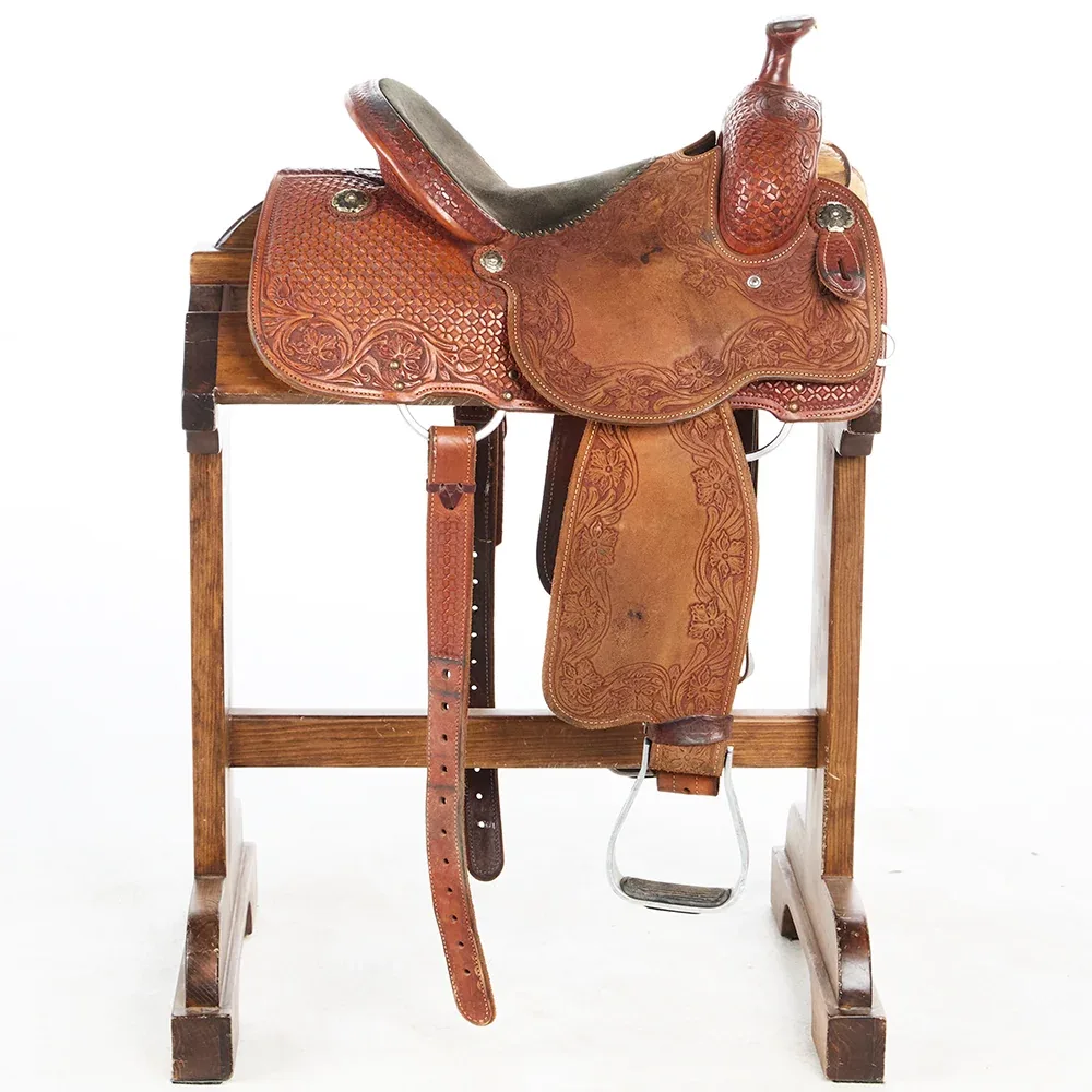 NRS Used 14in Geometric and Floral Combo All Around Saddle - Image 2