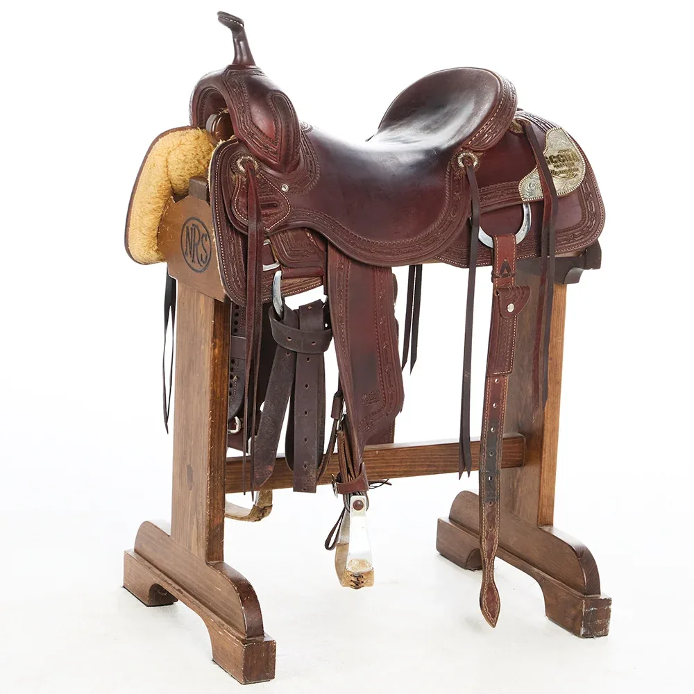 NRS Used 16.5in Barbed Wire Border Cutting Saddle