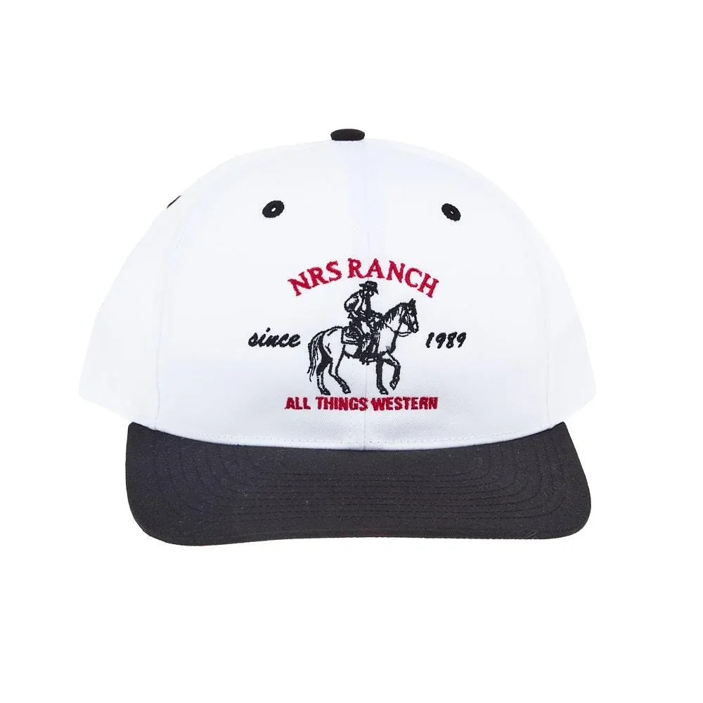 NRS White & Black Embroidered Cowboy Cap