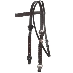 NRS White Thunderbird Braided Browband Headstall