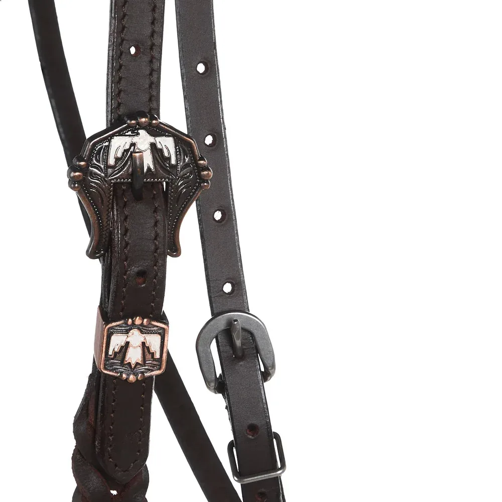 NRS White Thunderbird Braided Browband Headstall - Image 2
