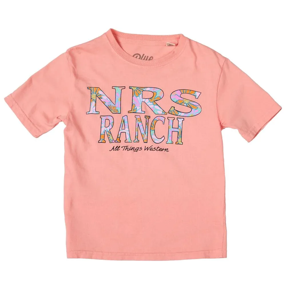 NRS Youth Floral Logo Melon Tee