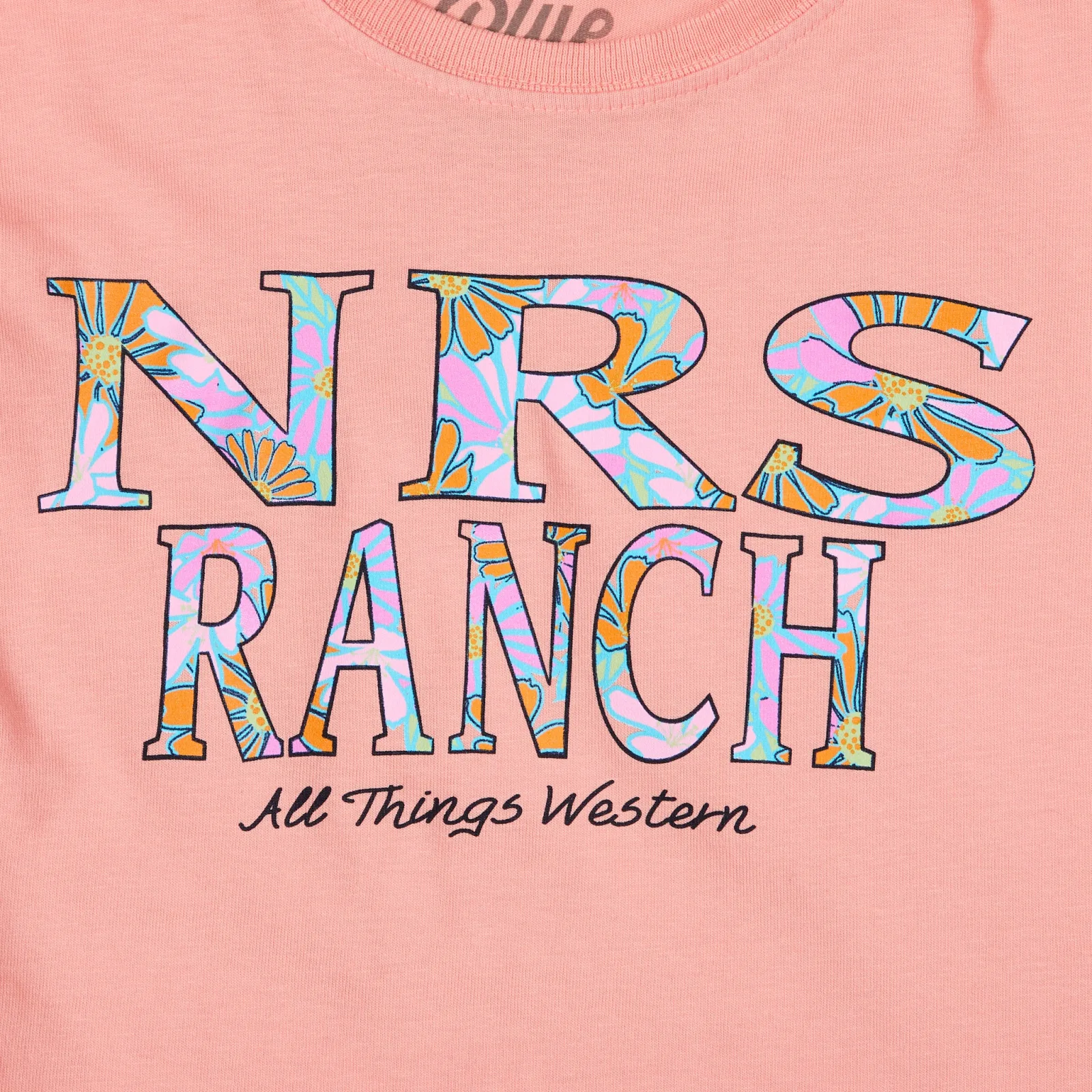 NRS Youth Floral Logo Melon Tee - Image 2