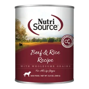 NutriSource Beef & Rice Dog Food, 12.3 oz, Case of 12