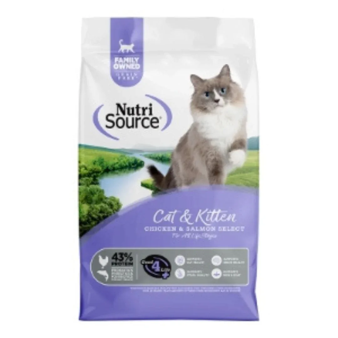 NutriSource Cat & Kitten Select Dry Cat Food Chicken & Salmon 12lb