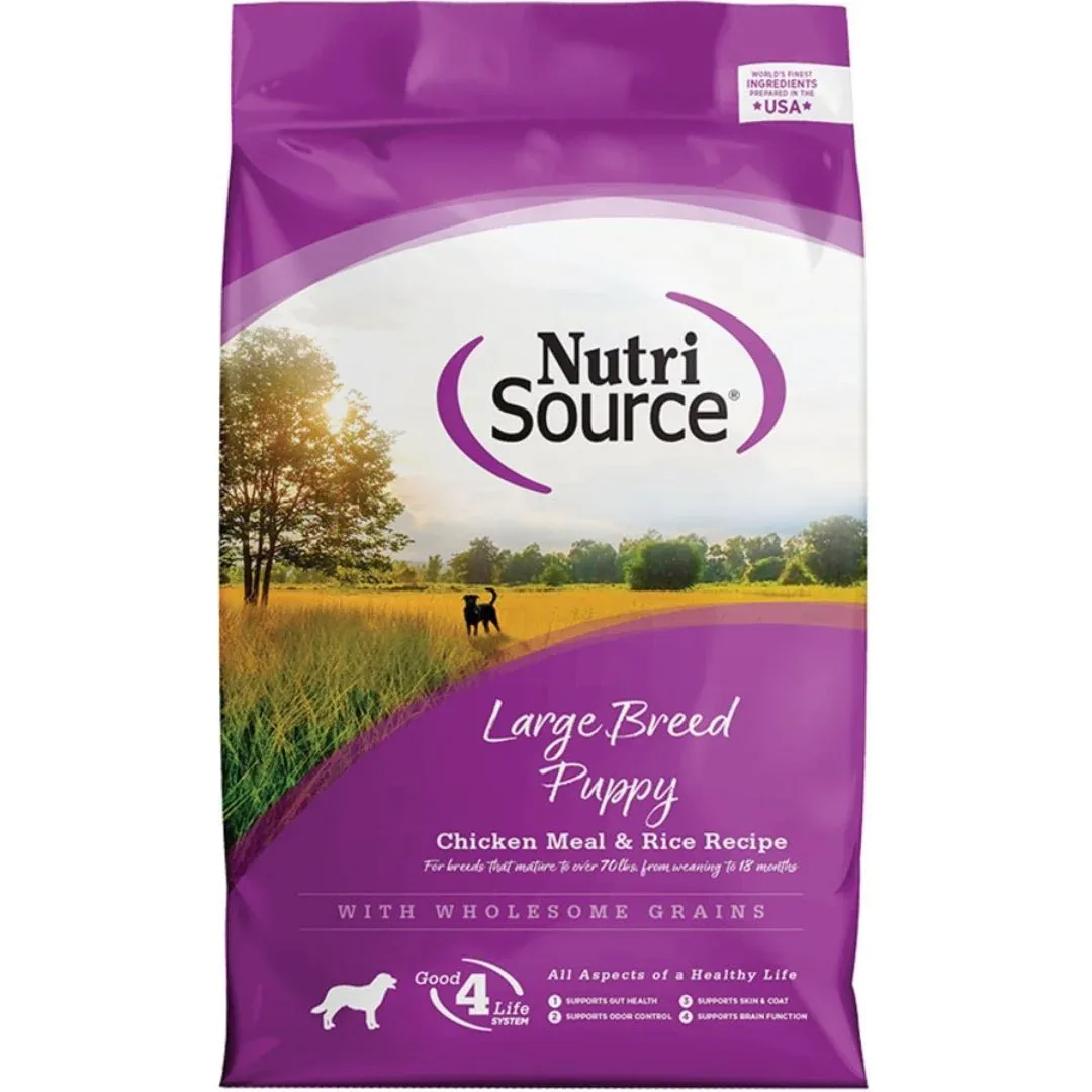 NutriSource Large Breed Puppy Dry Dog Food, Chicken & Rice, 12 lb