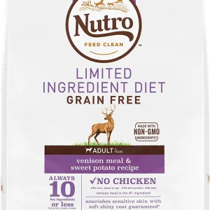 Nutro Products Limited Ingredient Diet Adult Dry Dog Food Venison & Sweet Potato 22lb