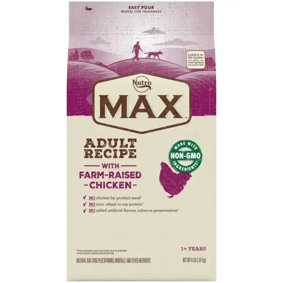 Nutro Products Max Adult Dry Dog Food Farm-Raised Chicken, 4 lb
