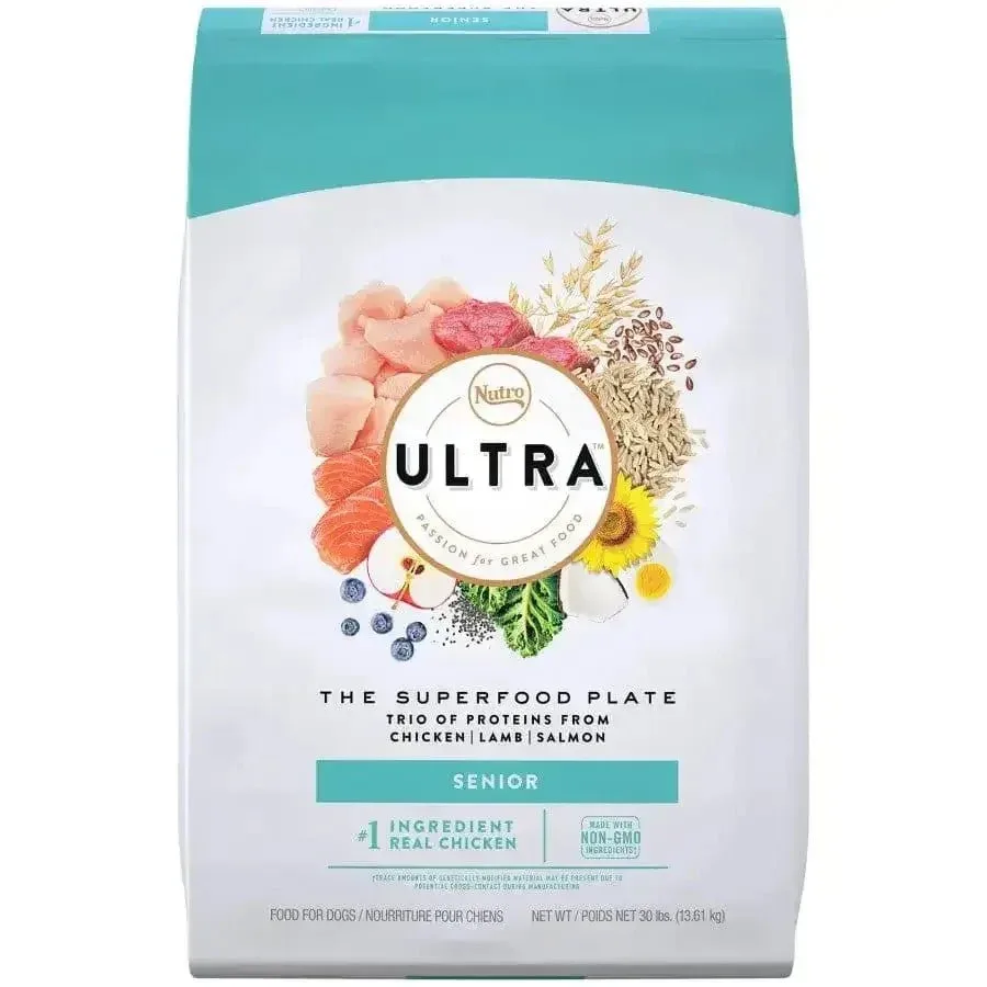 Nutro Products Ultra High Protein Senior Dry Dog Food Chicken, Lamb, and Salmon, 30 lb
