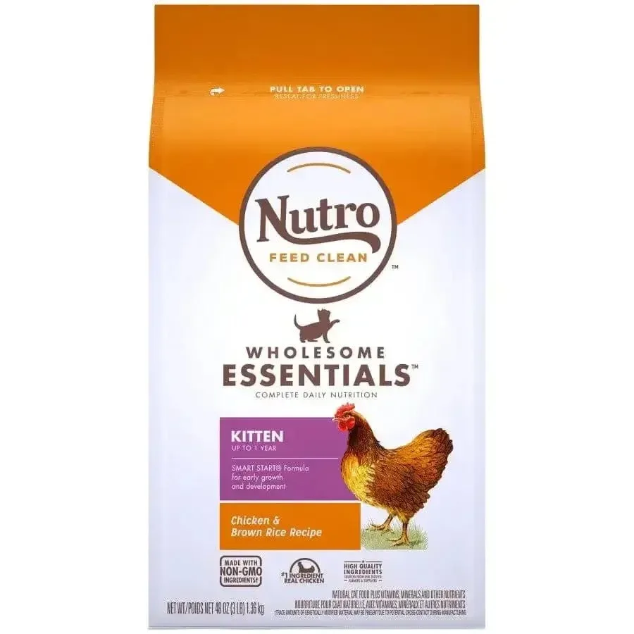 Nutro Products Wholesome Essentials Early Development Kitten Dry Cat Food Chicken & Brown Rice, 3 lb