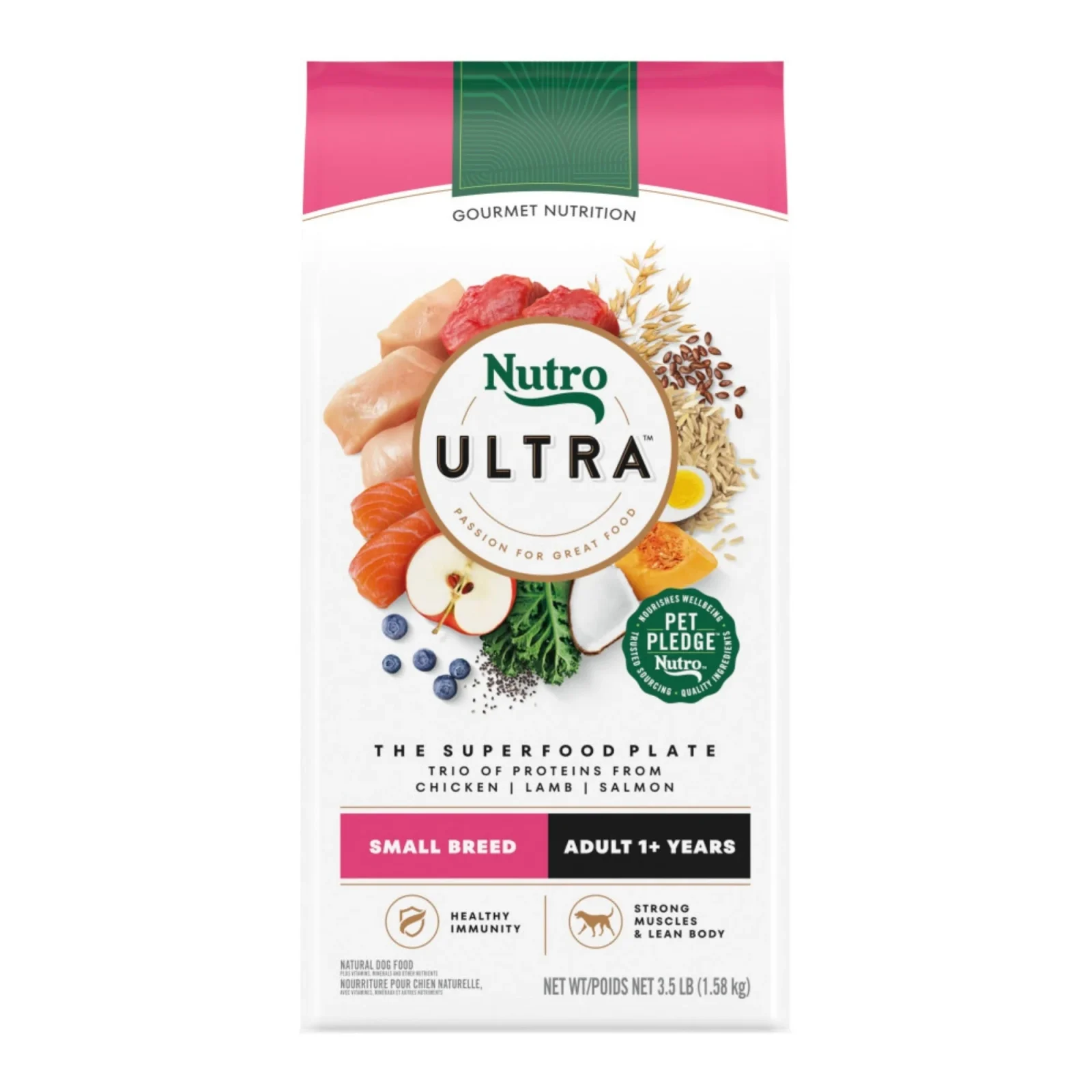 Nutro Ultra Small Breed Adult Dry Dog Food, Superfood Plate, 3.5 Lb