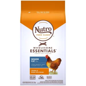 Nutro Wholesome Essentials Healthy Weight Indoor Senior Dry Cat Food, Chicken & Brown Rice, 3 lb