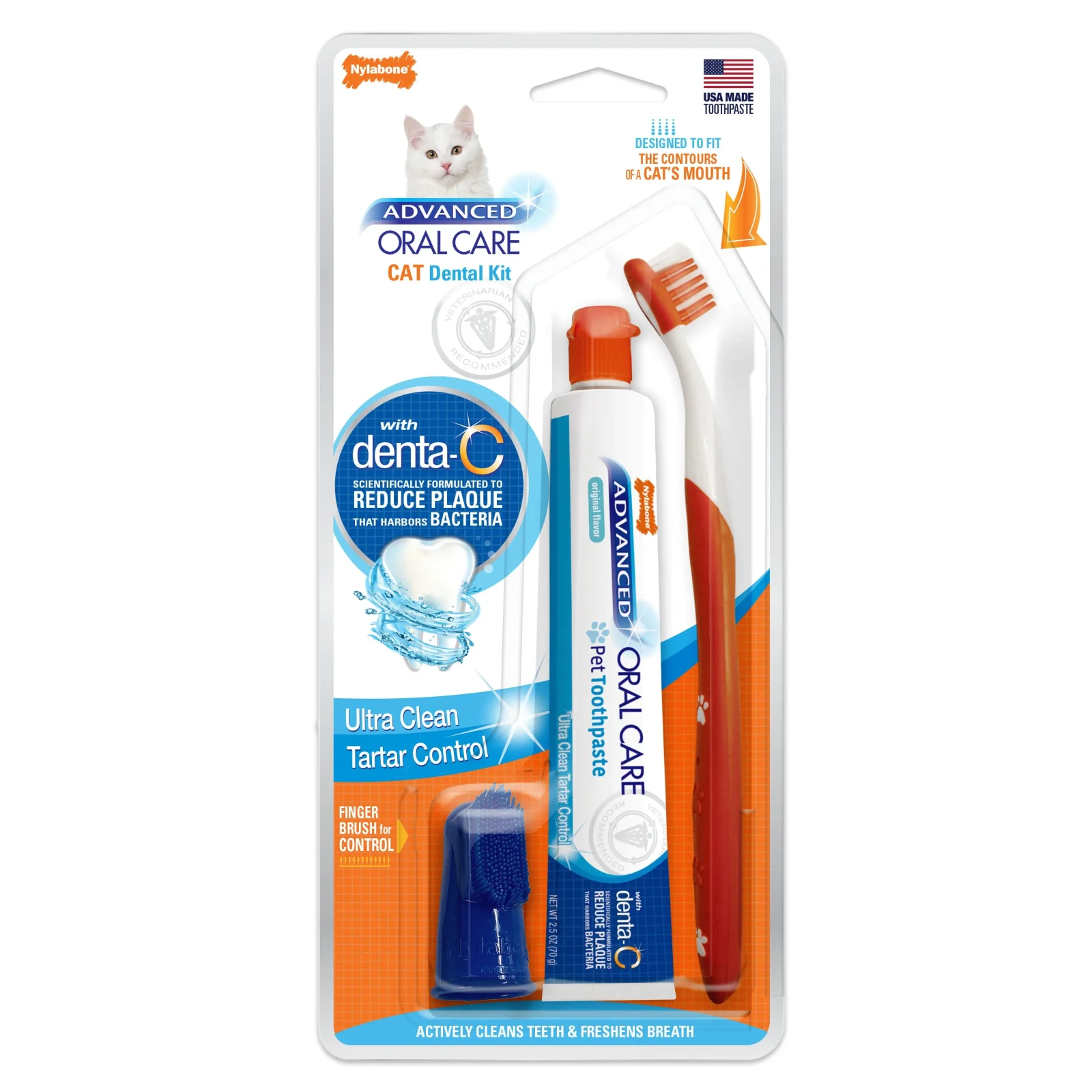Nylabone Advanced Oral Care Cat Dental Kit Original, 1ea/2.5 oz 3 ct