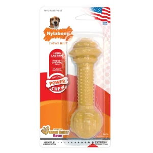 Nylabone Dura Chew Barbell Peanut Butter Flavor Medium