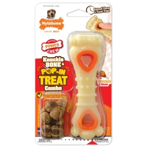 Nylabone Dura Chew Power Chew Knuckle Bone with Pop-in Treats Dog Toy Medium