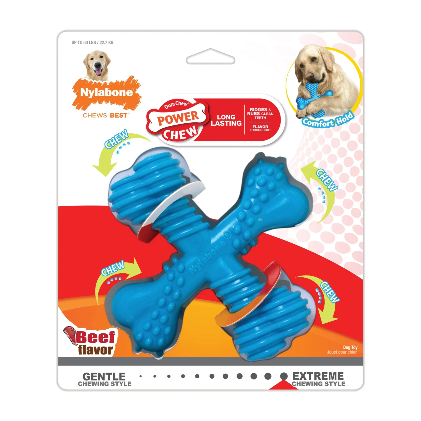 Nylabone Dura Chew X Bone Beef Flavor Large