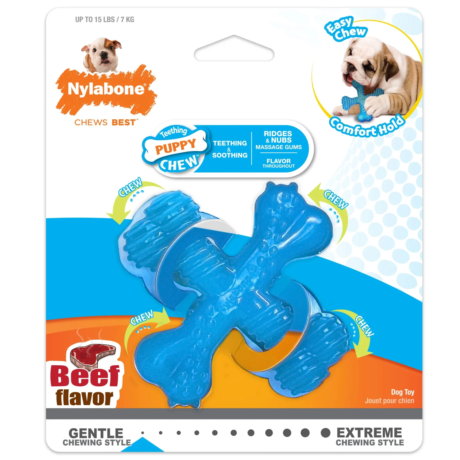 Nylabone Dura Chew X Bone Puppy Beef Flavor Small