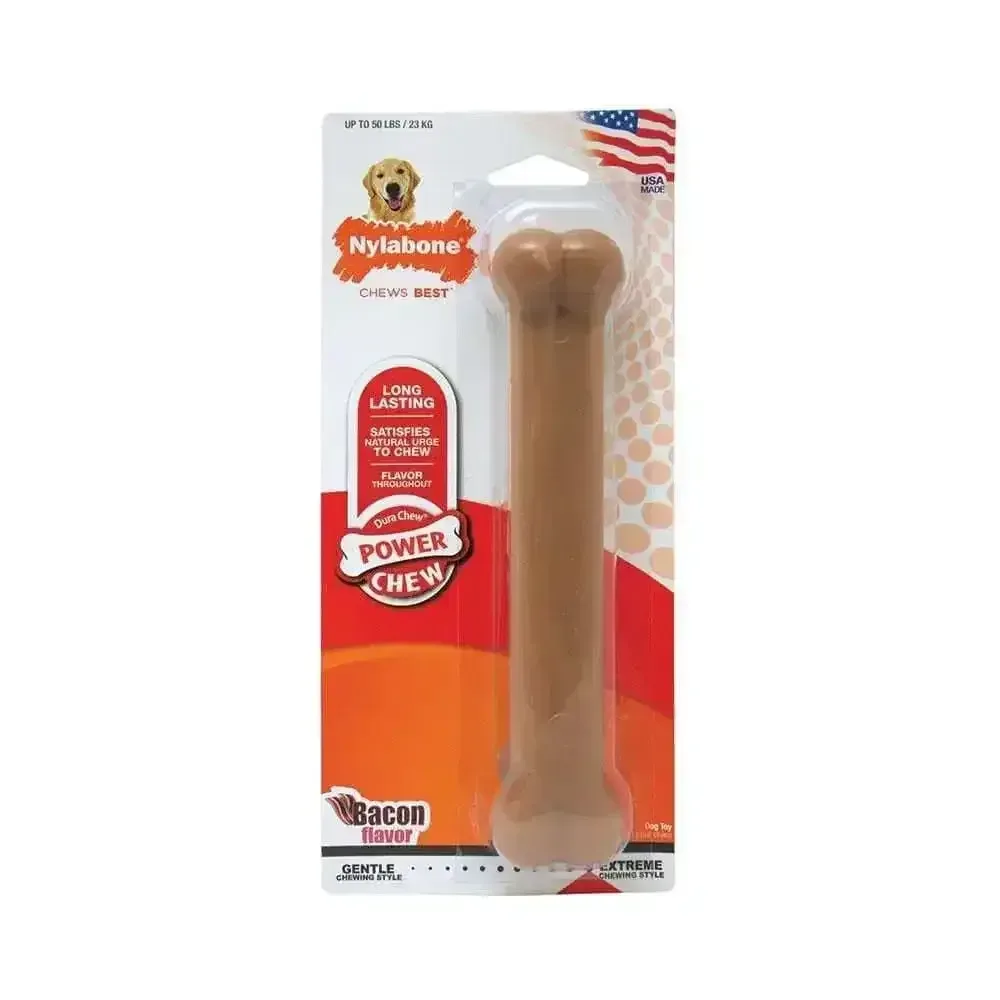 Nylabone® Dura Chews® Power Chews Bacon Flavor Long Lasting Chews Dog Toys Giant Up to 50 Lbs