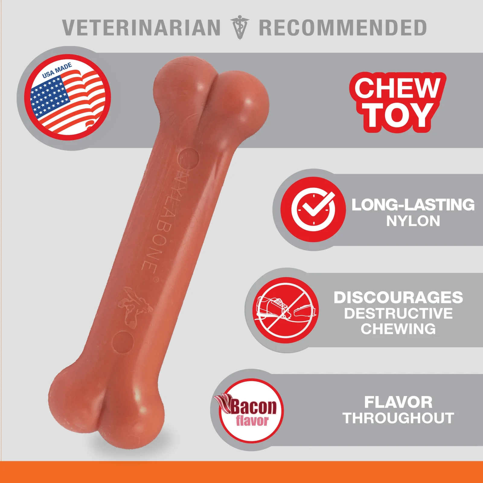 Nylabone DuraChew Bacon Blister Card Wolf - Image 2