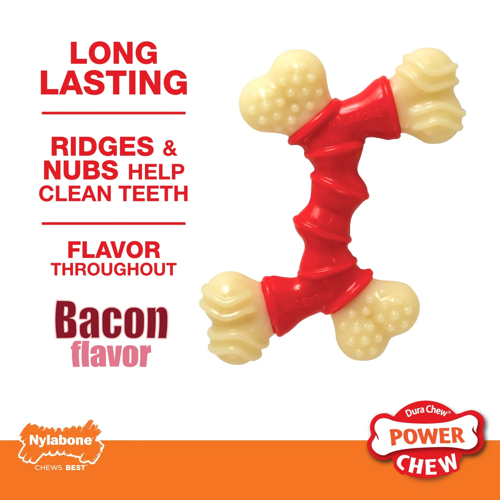 Nylabone DuraChew Double Bended Bone Bacon Souper - Image 2