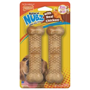 Nylabone Edibles Natural NUBZ Dog Chews Chicken Medium 2pk