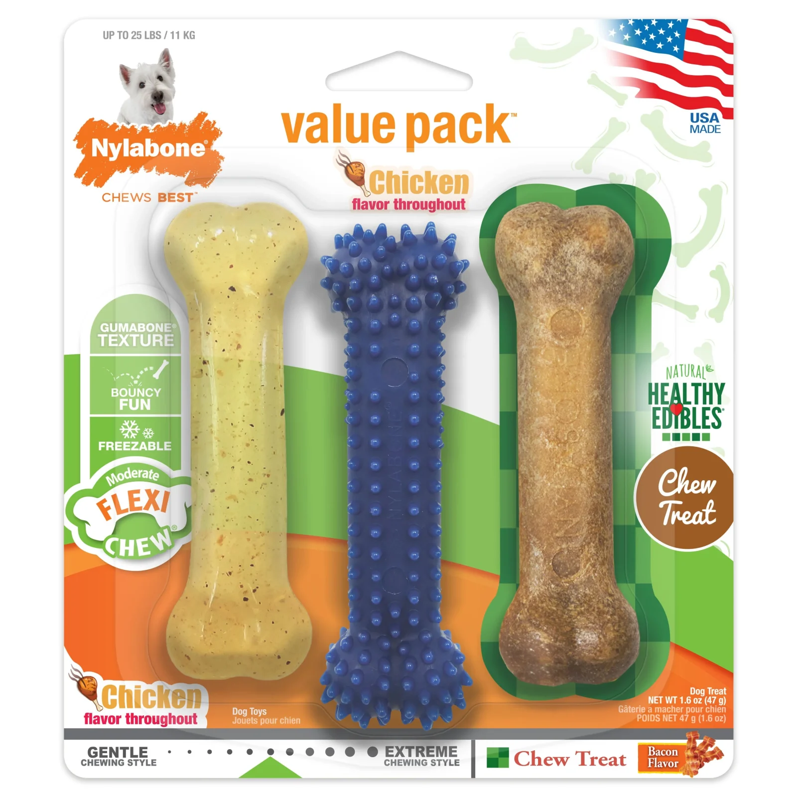 Nylabone Flexi Chew Variety Pack Regular