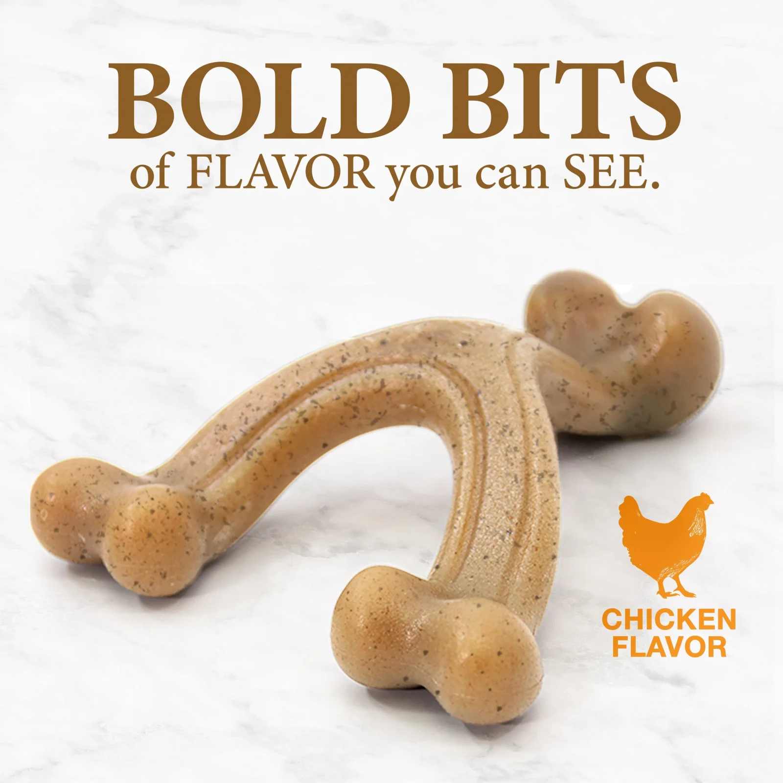 Nylabone Gourmet Style Strong Chew Wishbone Dog Toy Chicken Large/Giant - Image 2