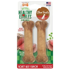 Nylabone Healthy Edibles Longer Lasting Roast Beef Wolf 2pk