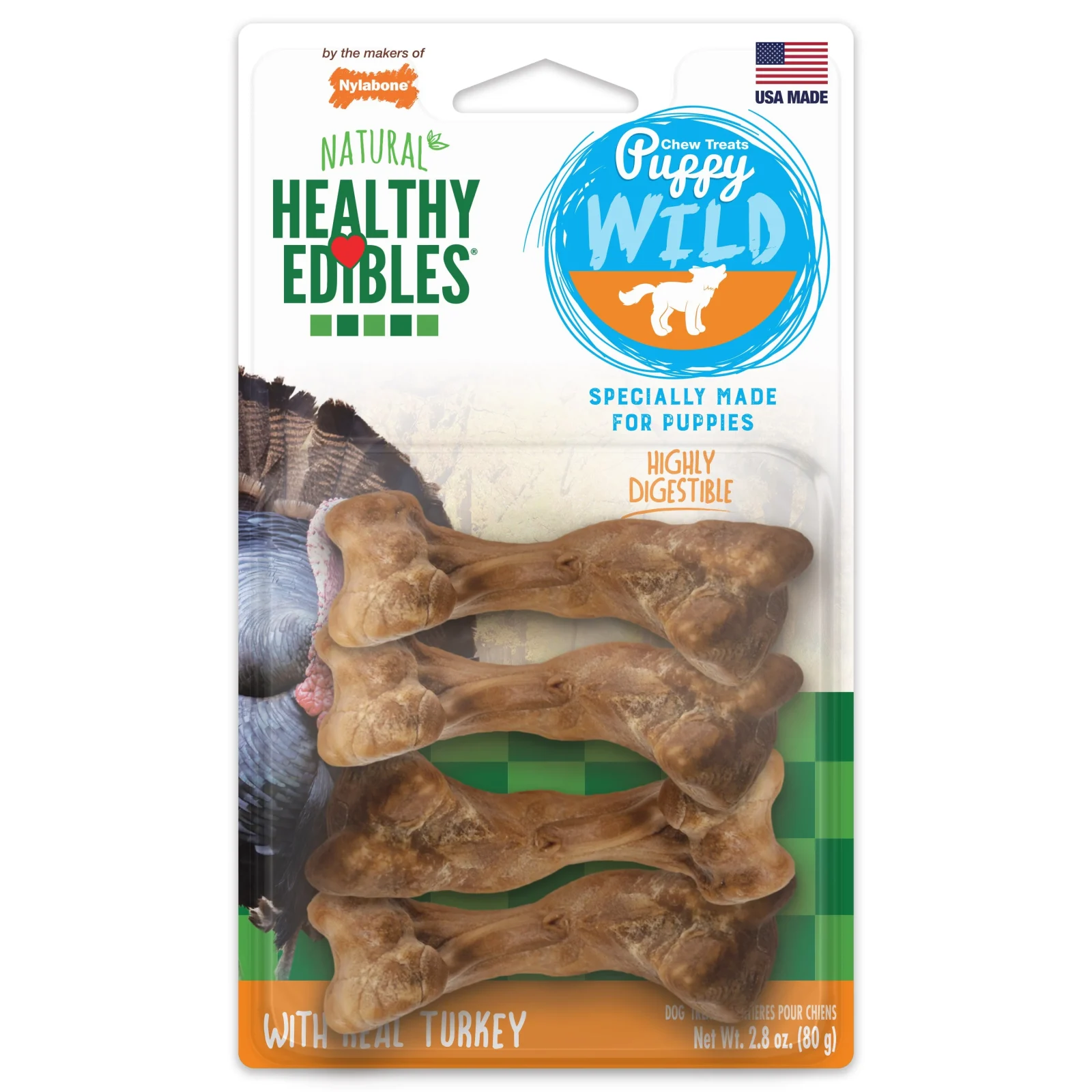 Nylabone Healthy Edibles Puppy Wild Turkey Small 4pk