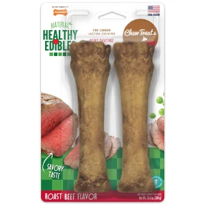 Nylabone Healthy Edibles Roast Beef Flavor Dog Chew Treat X-Large/Souper 2ct