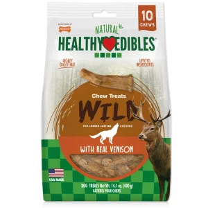 Nylabone Healthy Edibles WILD AllNatural Long Lasting Antler Chew Treats Venison, 1ea/Large/Giant Up To 50 Lbs. 10 ct