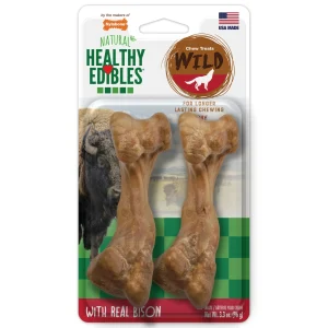 Nylabone Healthy Edibles Wild Bison Bone Medium 2ct