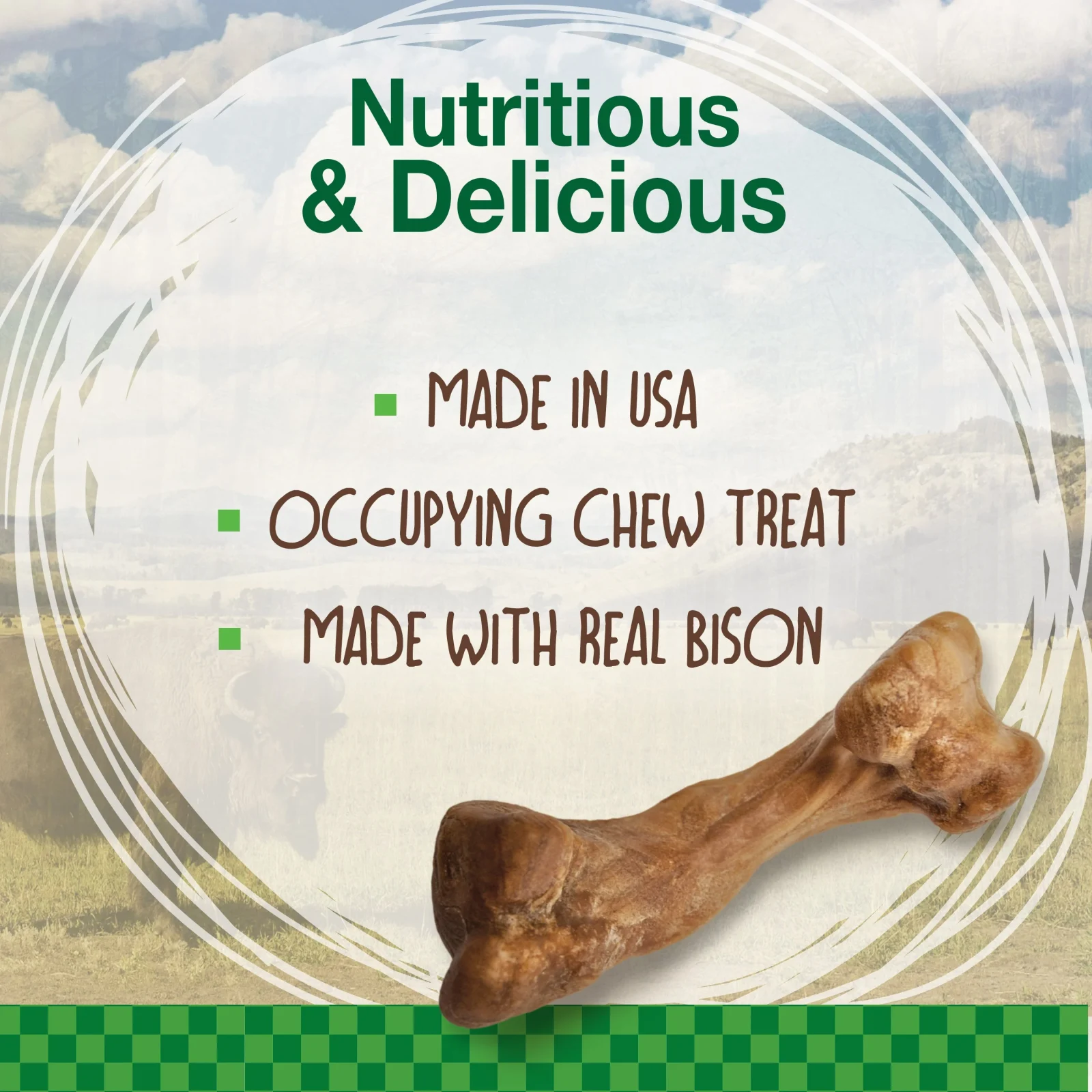 Nylabone Healthy Edibles Wild Bison Bone Small 8ct - Image 2
