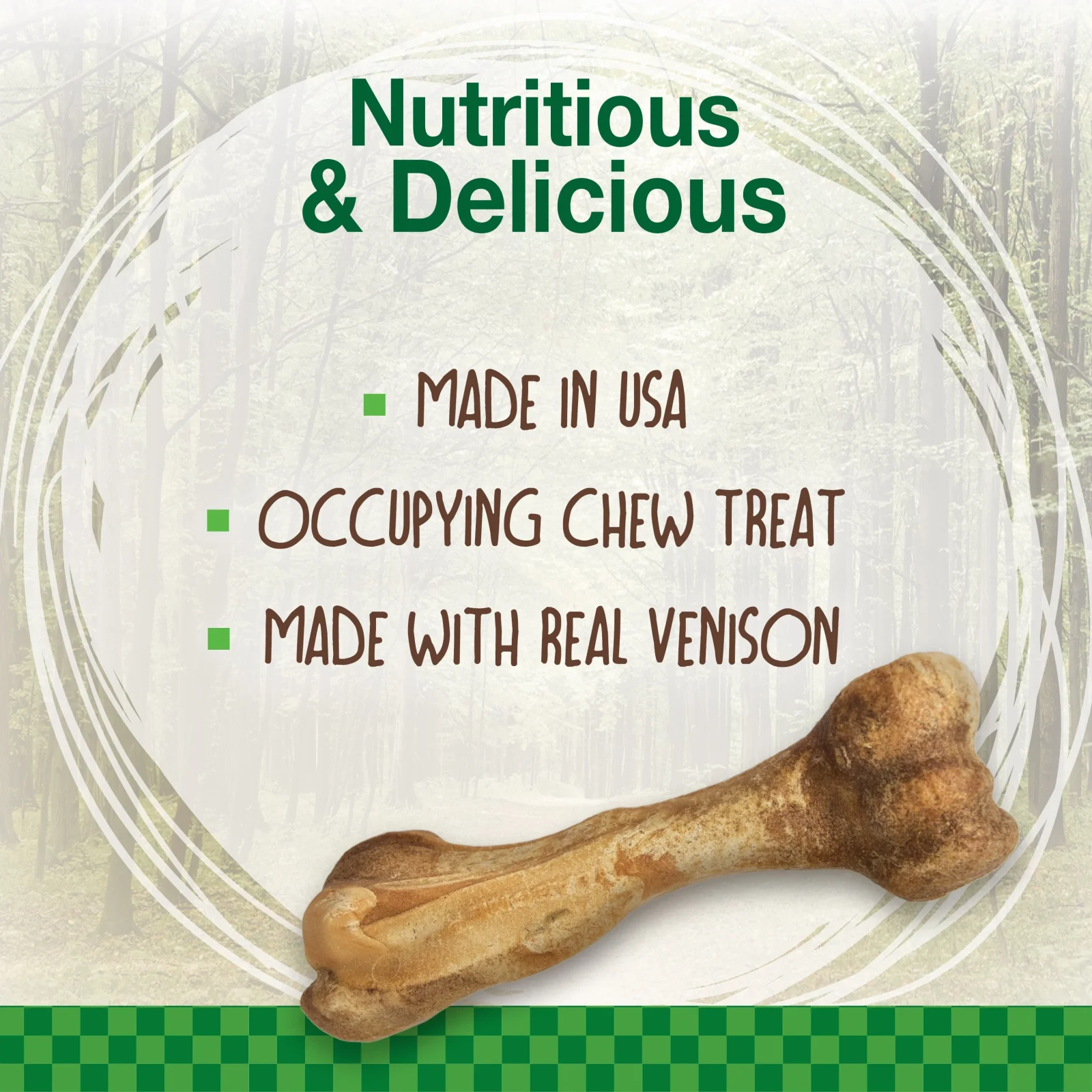 Nylabone Healthy Edibles Wild Venison Bone Large - Image 2