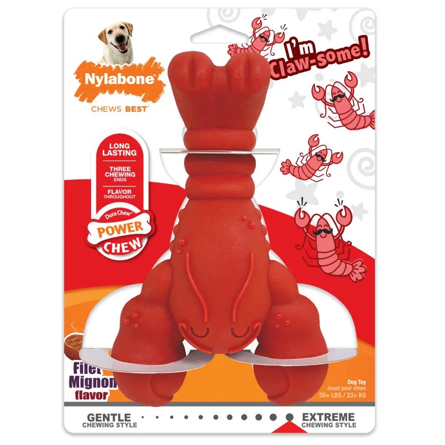 Nylabone Power Chew Lobster Dog Toy Filet Mignon X-Large