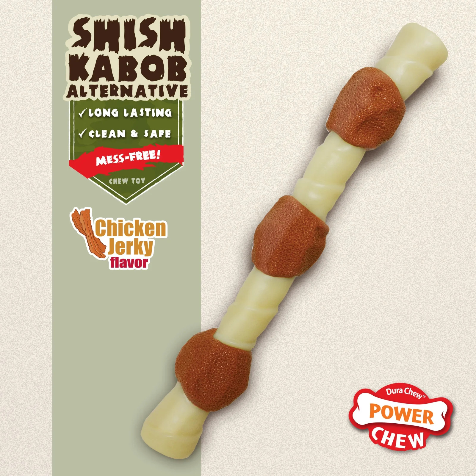 Nylabone Power Chew Shish Kabob Alternative Nylon Chew Toy Chicken Jerky 1ea/SMall/Regular - Up To 25 Ibs. - Image 2