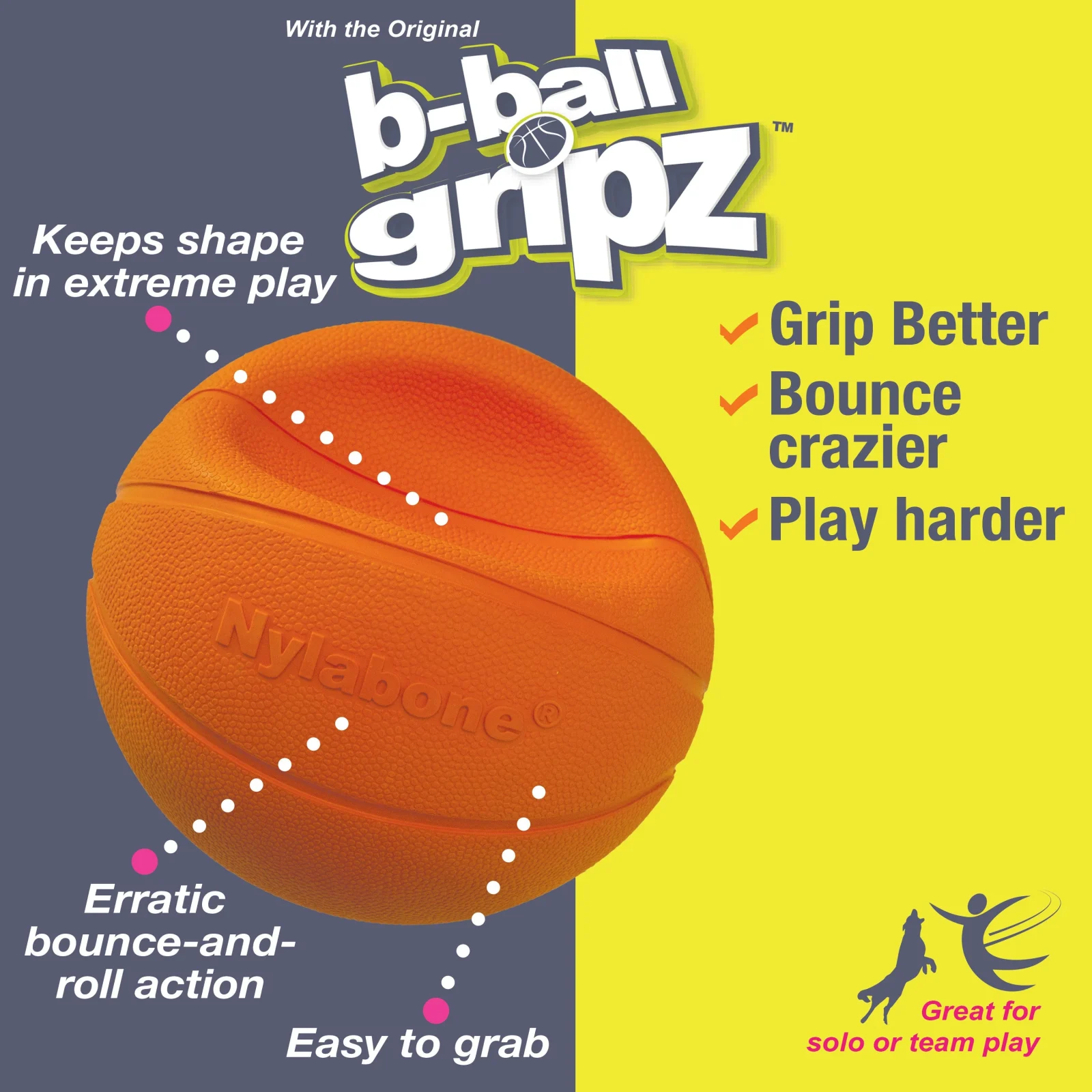 Nylabone Power Play B-Ball Gripz Large - Image 2