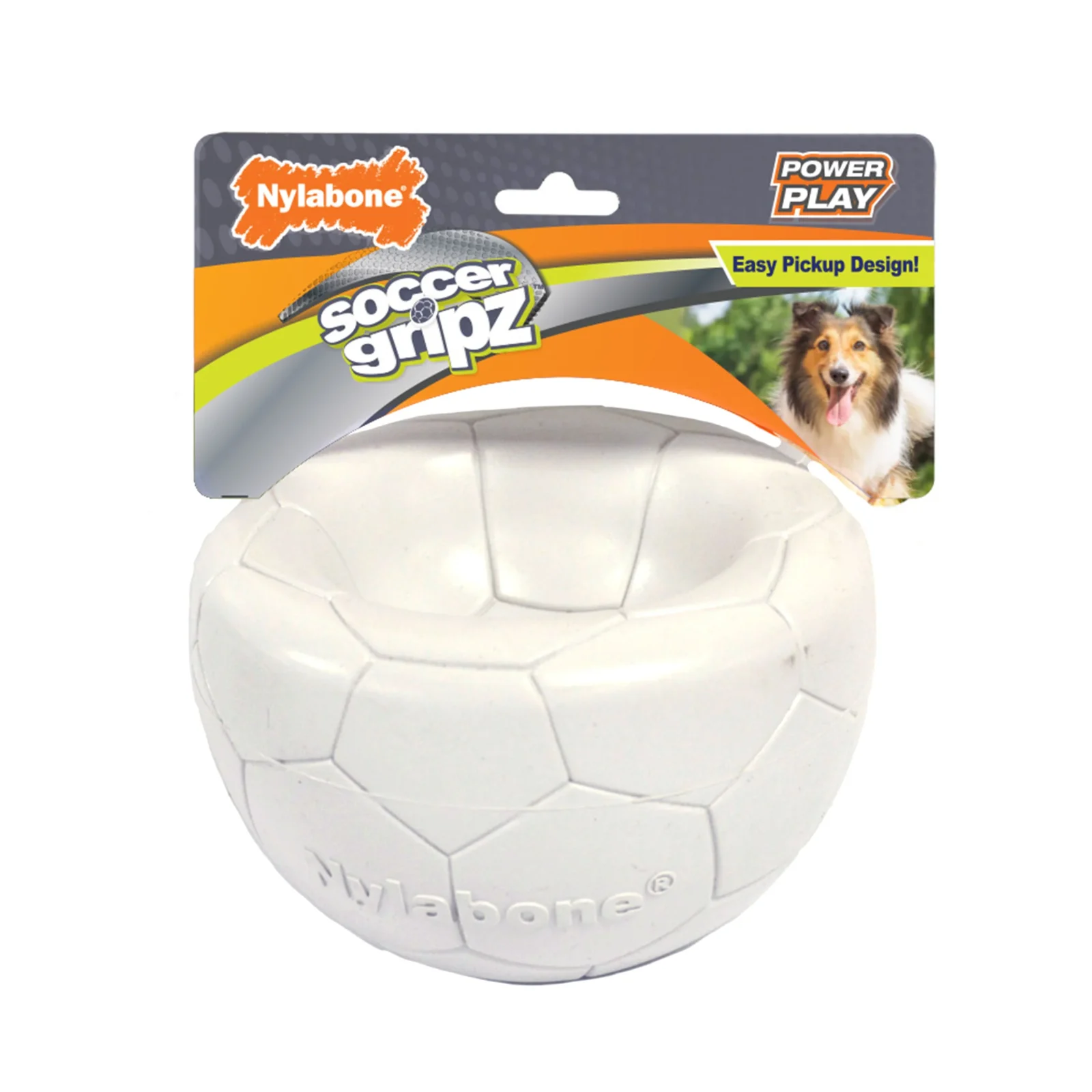 Nylabone Power Play Gripz Dog Soccer Ball Toy 1ea/Medium/Wolf Up To 35 Lbs. 1 ct