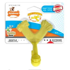 Nylabone Puppy Power Axis Bone Nylon Puppy Chew Vanilla Dog Toy Small
