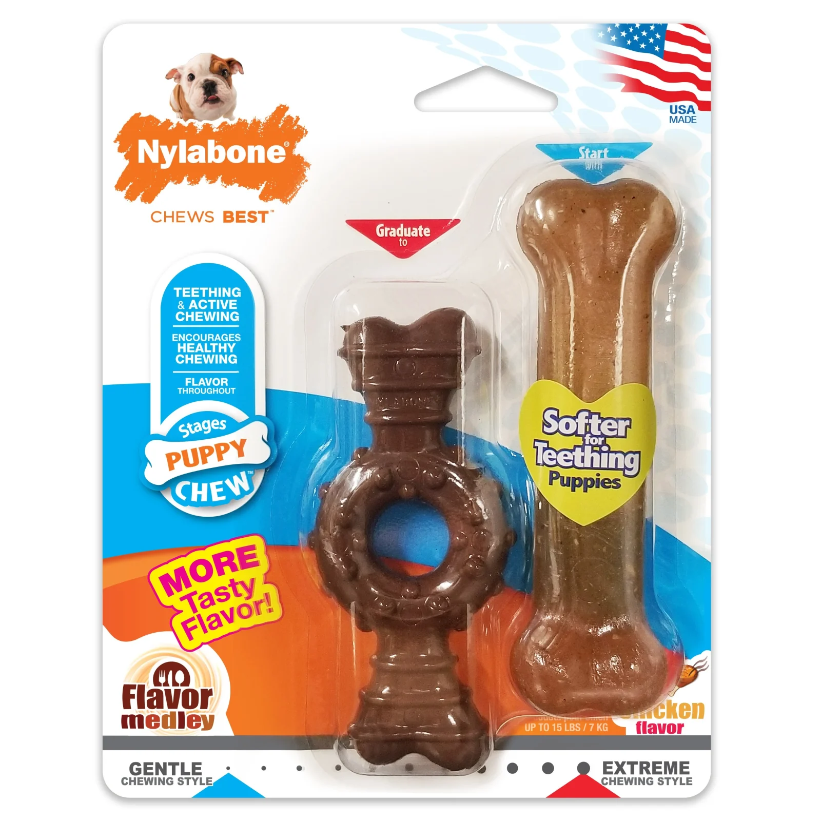 Nylabone Puppy Twin Pack Petite