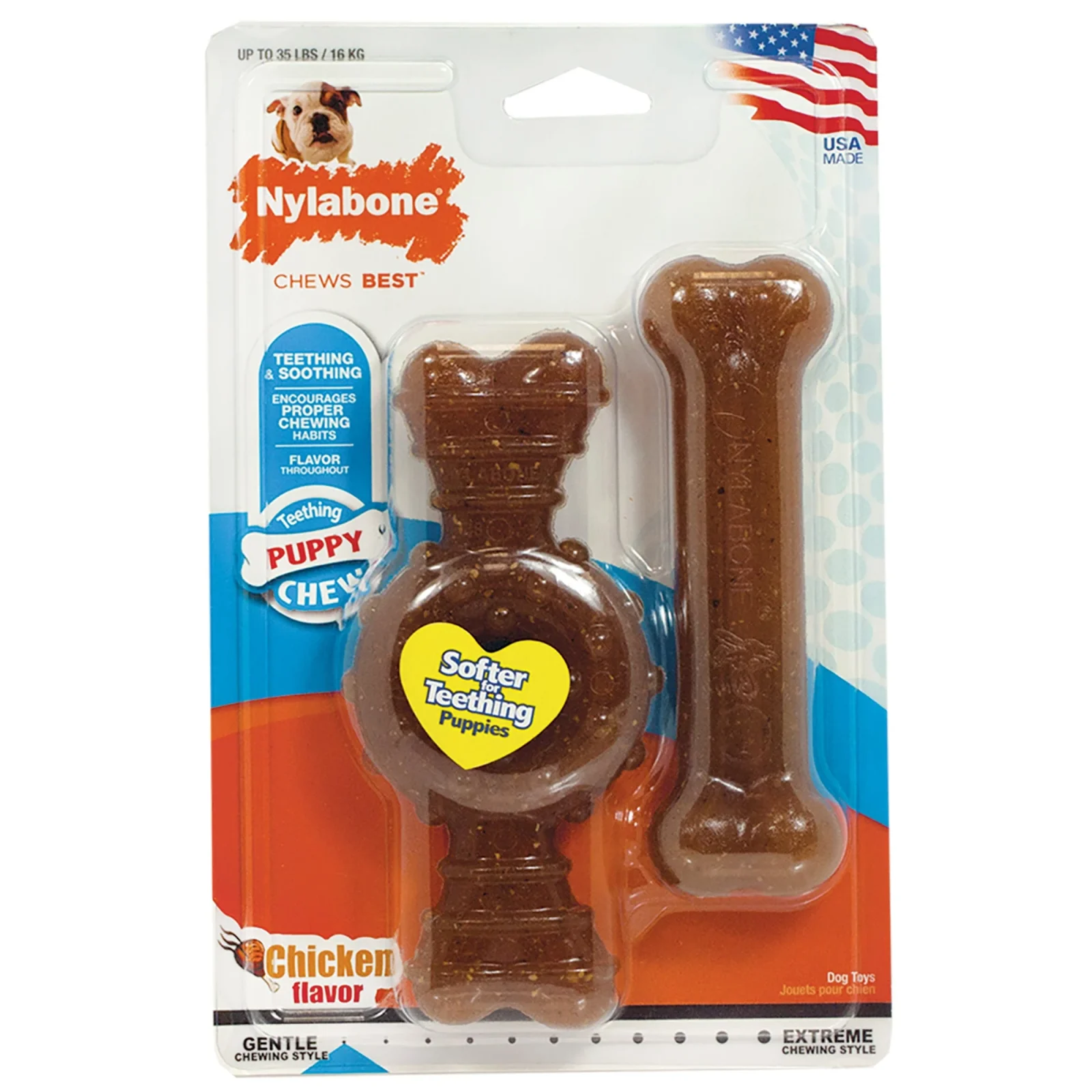 Nylabone Puppy Twin Pack Wolf